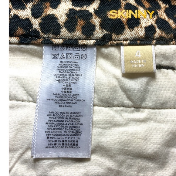 MICHAEL KORS Luxury Leopard Brown and Black Skinny Jeans Size 4 - Picture 13 of 16